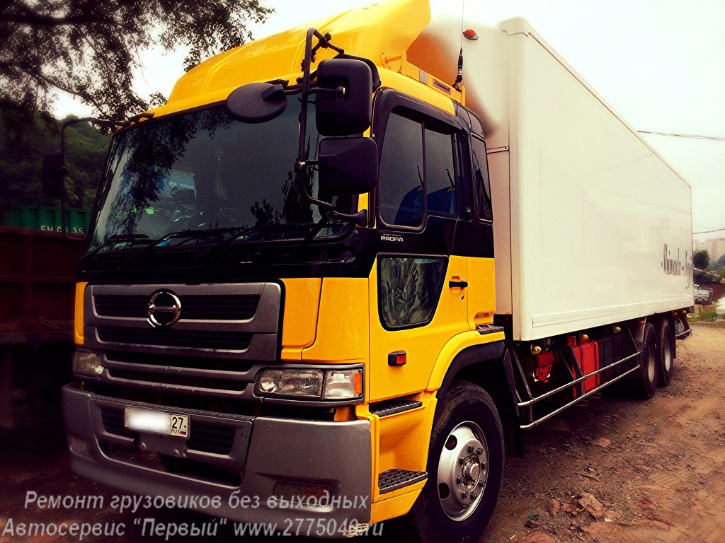 Пневмоподушки ремонт. Хино Профия ( Hino Profia ). Автосервис " Первый ". Владивосток